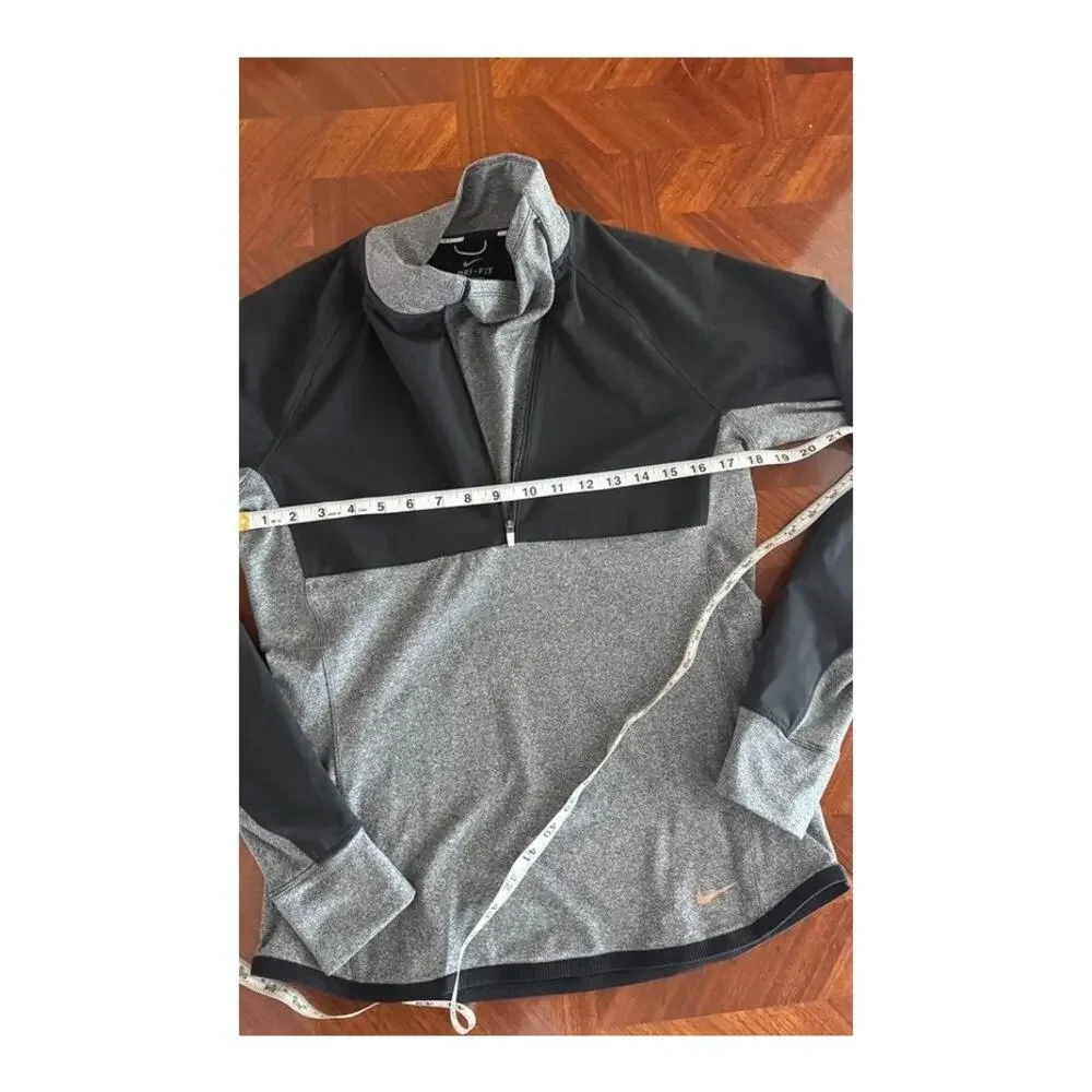 Nike Dri-FIT Running Half Zip Pullover Gray Black Reflective Men’s M